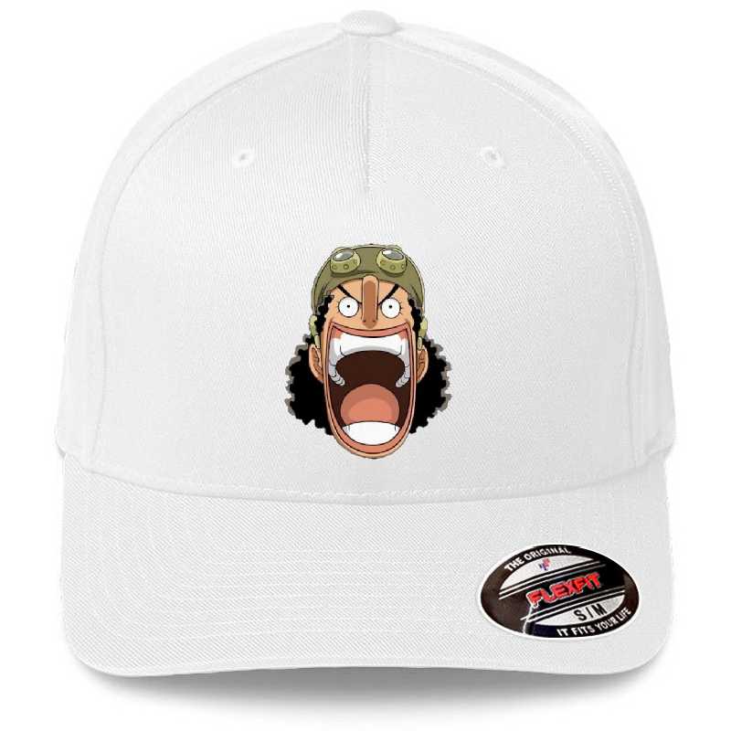 usopp one piece-1 designed and sold by salgado99. Premium Flat Bill Snapback Caps