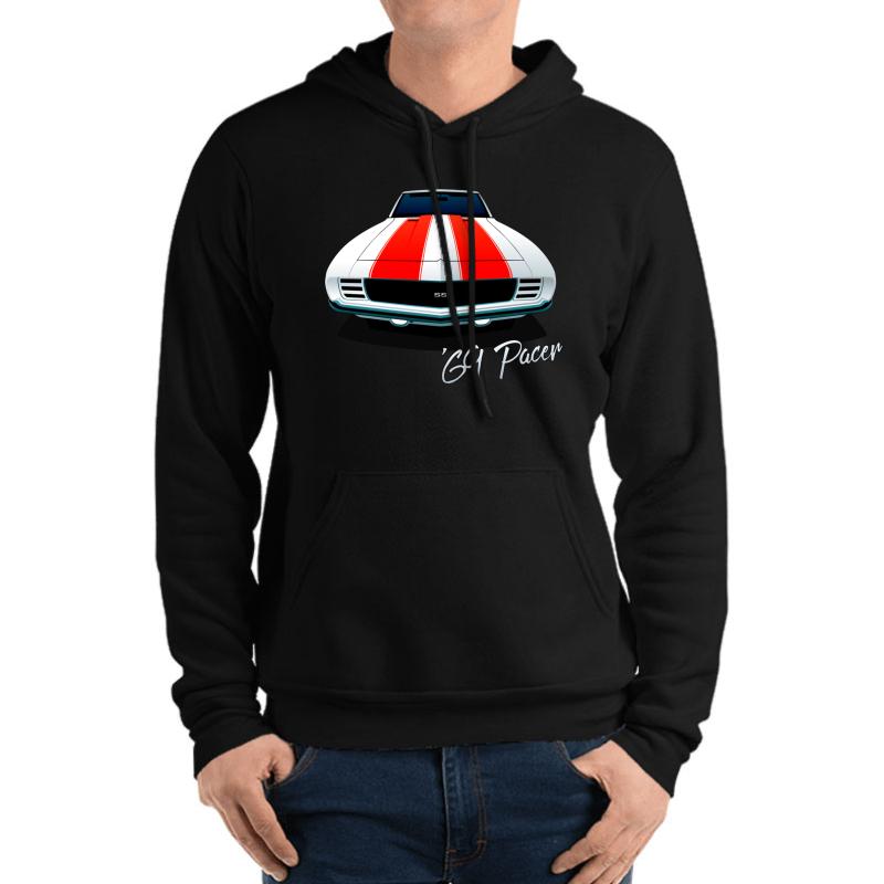 1969 Camaro Ss - Indy 500 Pace Car Unisex Hooded Sweatshirt Men Black