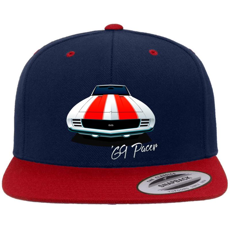 1969 Camaro Ss - Indy 500 Pace Car Premium Flat Bill Snapback Cap  Navy