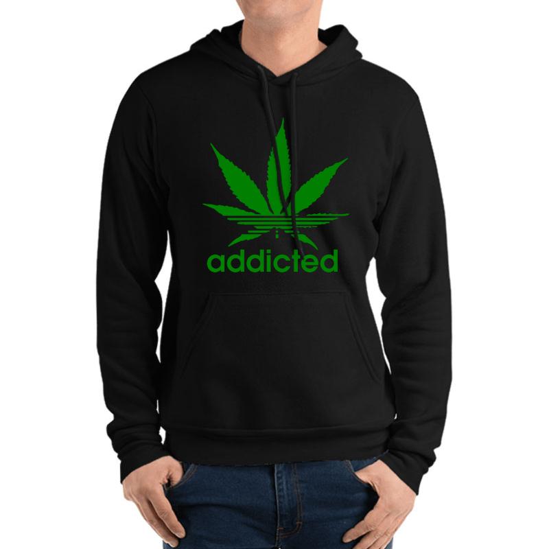 Addicted - Cannabis Unisex Hooded Sweatshirt Men Black