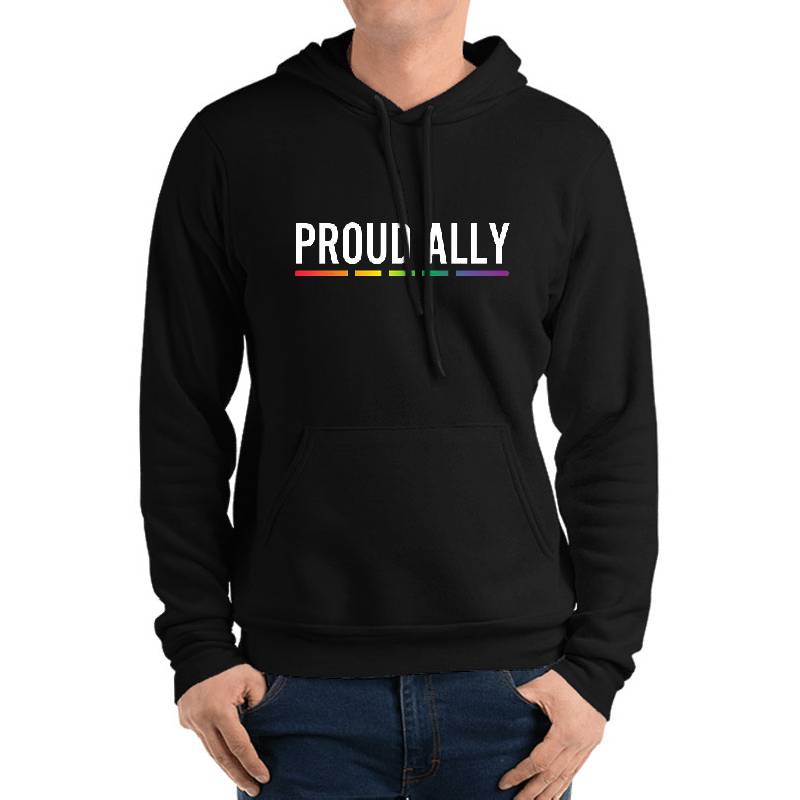 Proud Ally Pride LGBTQ, Pride Month, Minimal Rainbow  Youth Hooded Sweatshirts