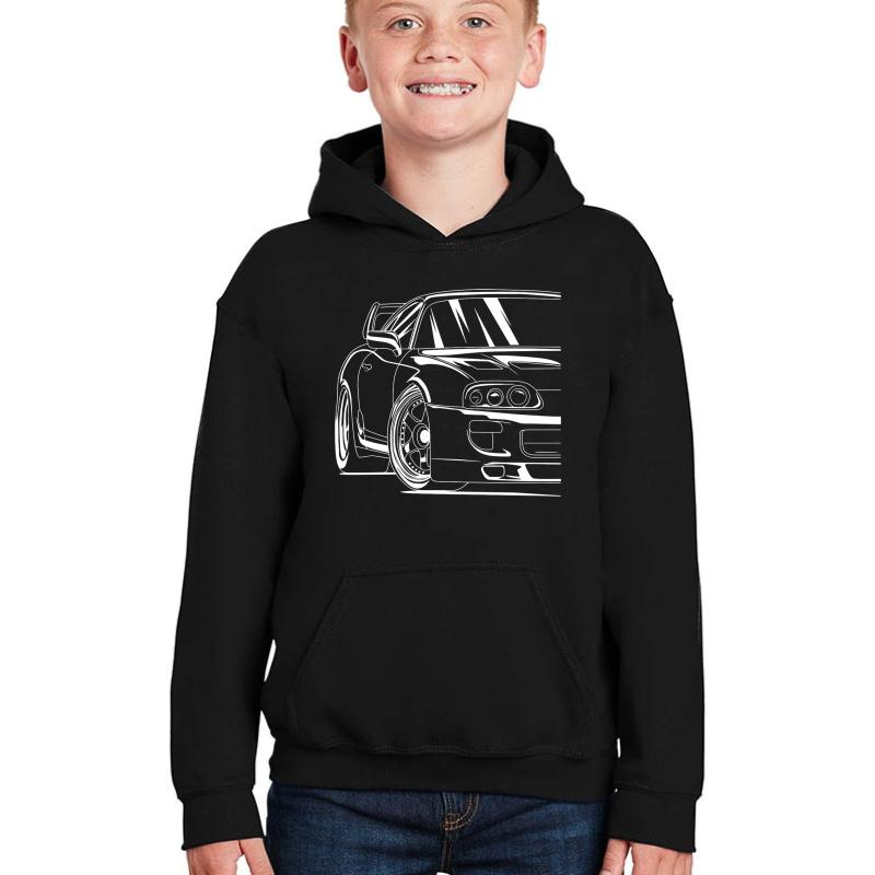 Toyota Supra Best Design Youth Hooded Sweatshirt Boy Black