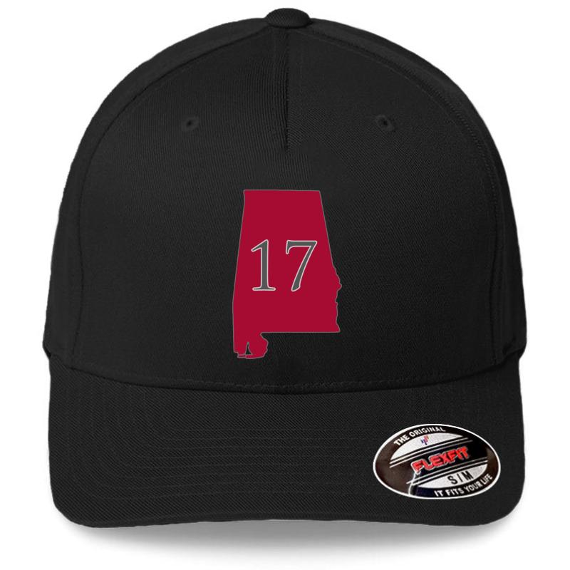 Alabama 17 National Champions Flexfit Baseball Cap  Black