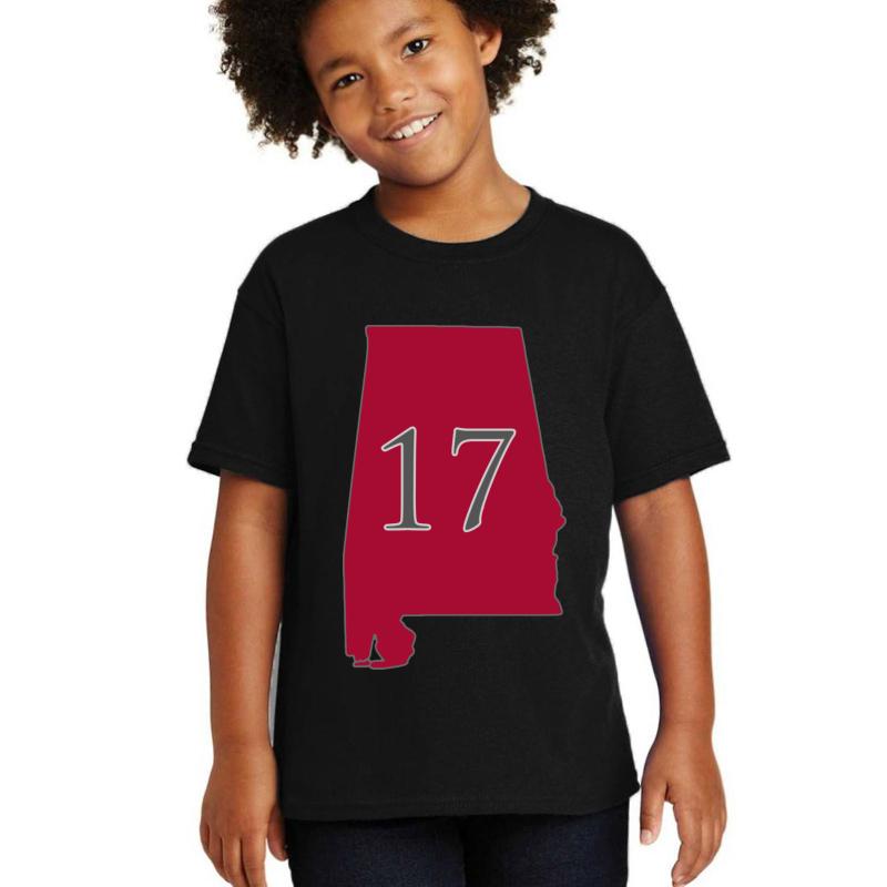 Alabama 17 National Champions Youth T-Shirt Boy Black