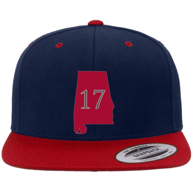 Alabama 17 National Champions Premium Flat Bill Snapback Cap  Navy