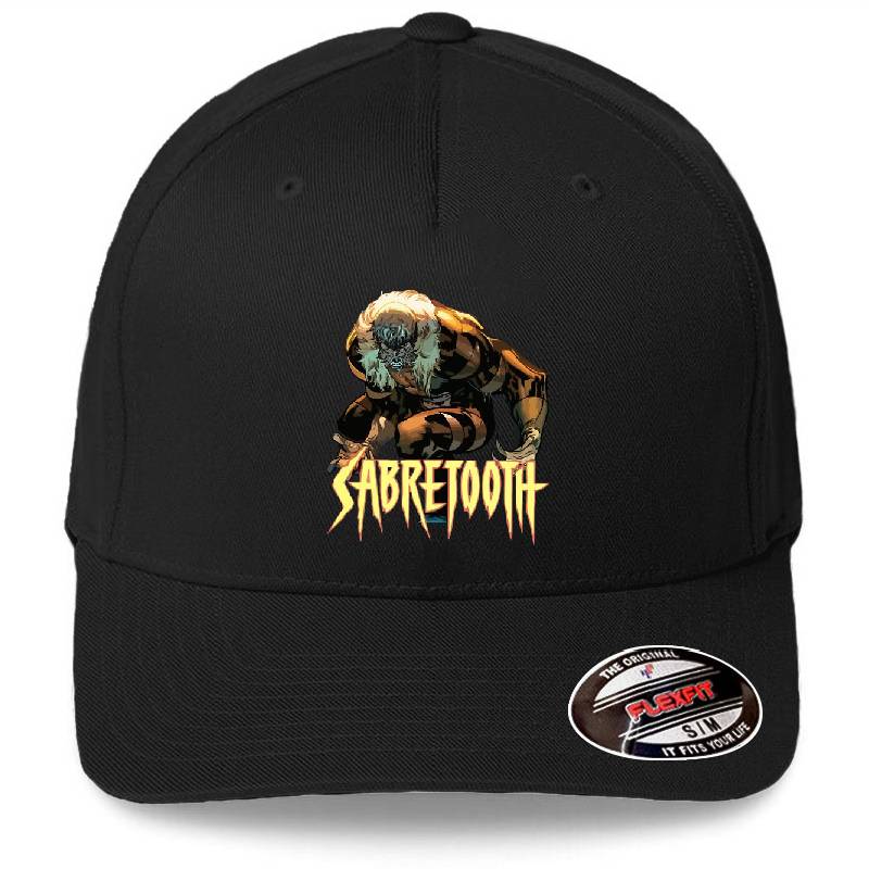 Sabretooth Logo Premium Flat Bill Snapback Caps