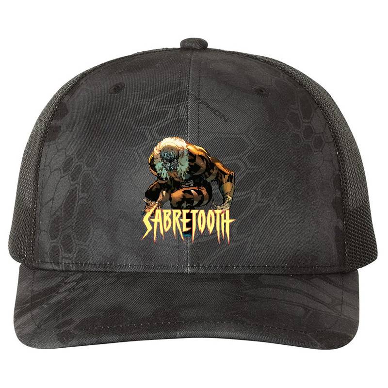 Sabretooth Logo Premium Flat Bill Snapback Caps