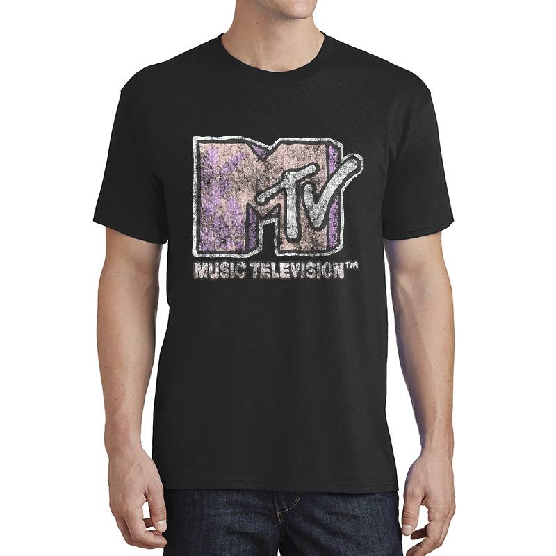 MTV Distressed Pink Pastel Palm Tree MTV Logo  Premium Flat Bill Snapback Caps