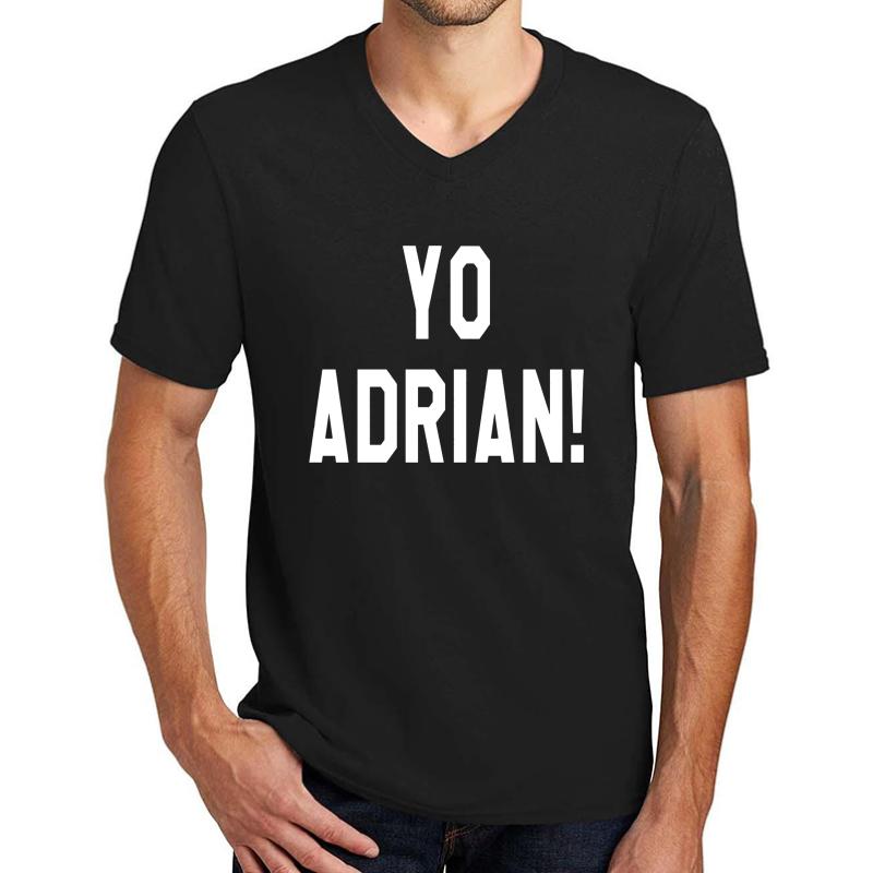 Yo Adrian! Rocky Quote Unisex V-Neck T-Shirt Men Black