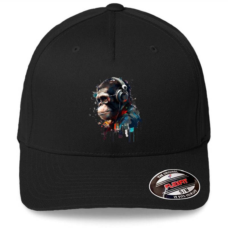 Banksy DJ Monkey Thinker with Headphones Richardson Premium Trucker Snapback Caps