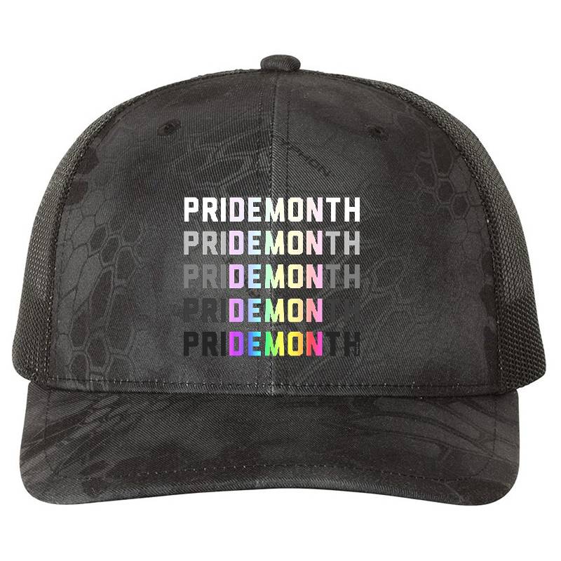 PriDEMONth rainbow Flexfit Baseball Caps
