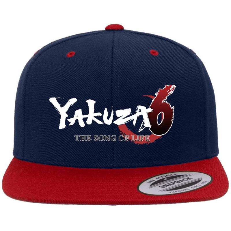 Yakuza 6 Premium Flat Bill Snapback Cap  Navy