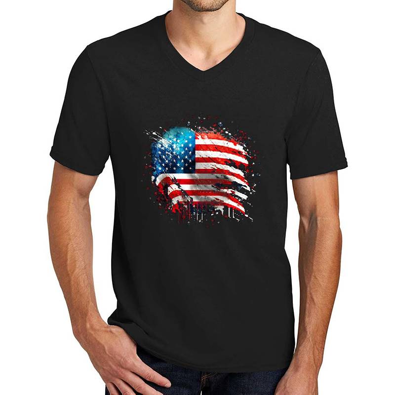 Independence Day, American flag, Red Unisex T-shirts