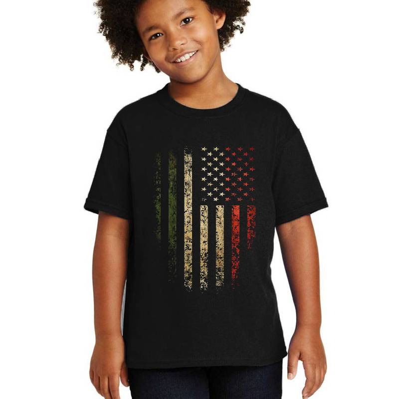 Italy USA Flag Grunge Youth Hooded Sweatshirts