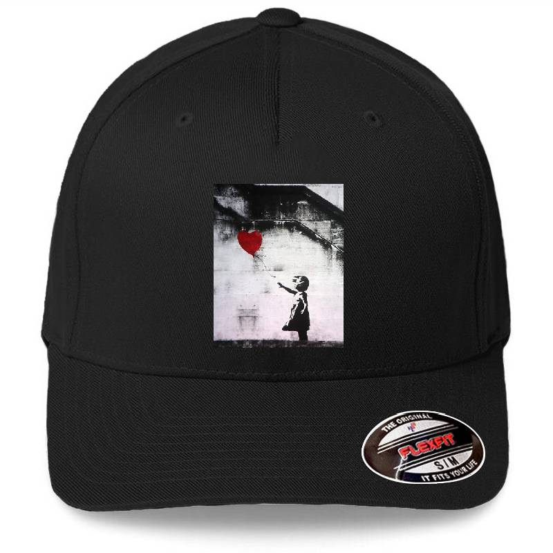 Banksy Girl with Balloon Premium Flat Bill Snapback Caps