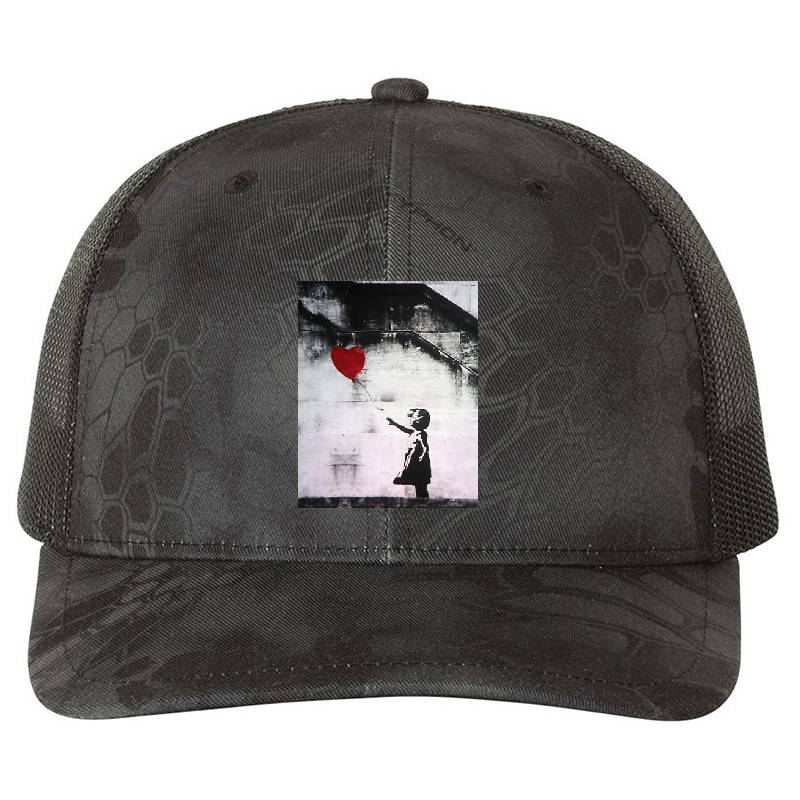 Banksy Girl with Balloon Premium Flat Bill Snapback Caps