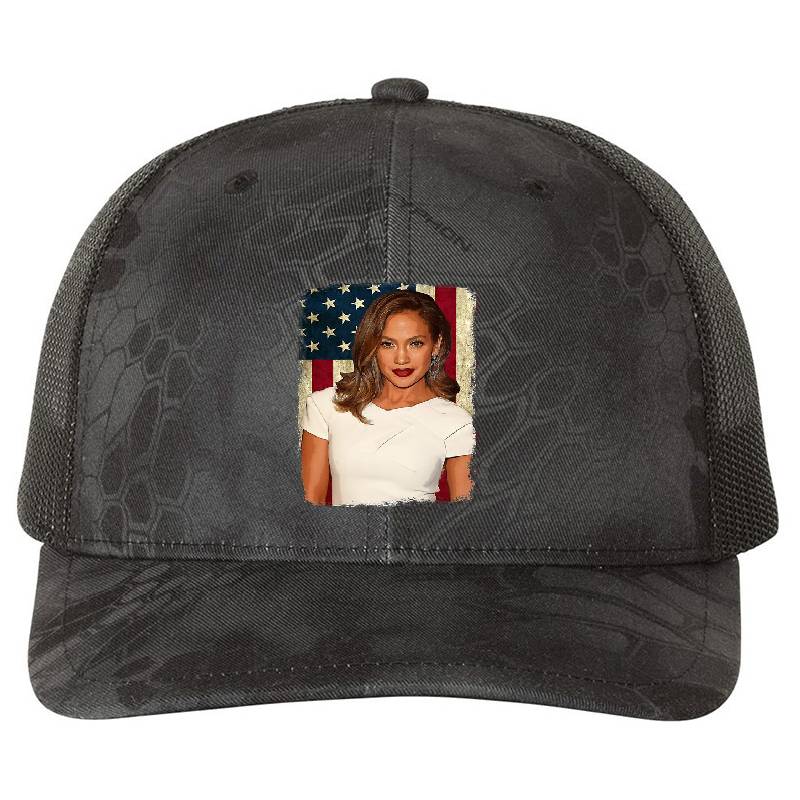 Vintage American Flag Diva Jenifer Legend Premium Flat Bill Snapback Caps