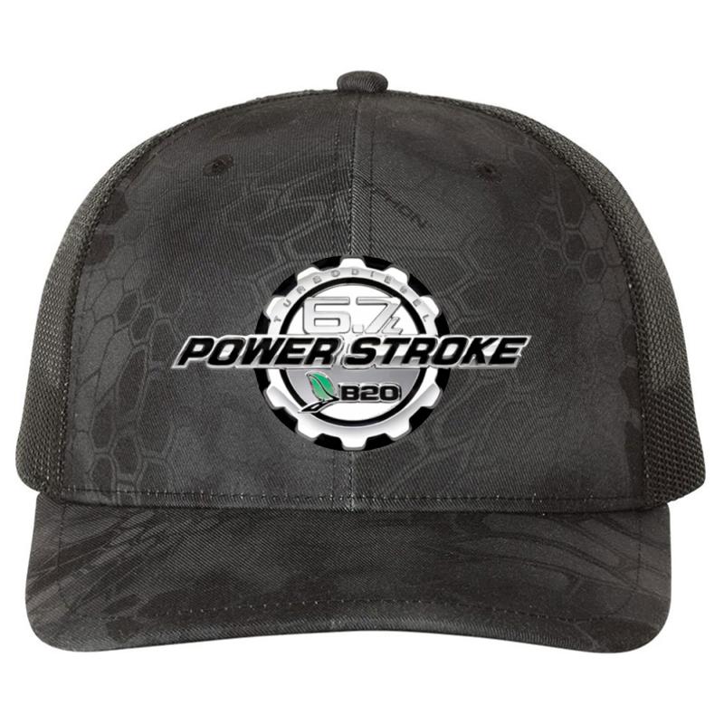 6.7 Powerstroke Richardson Premium Trucker Snapback Cap  Kryptek Typhon Black