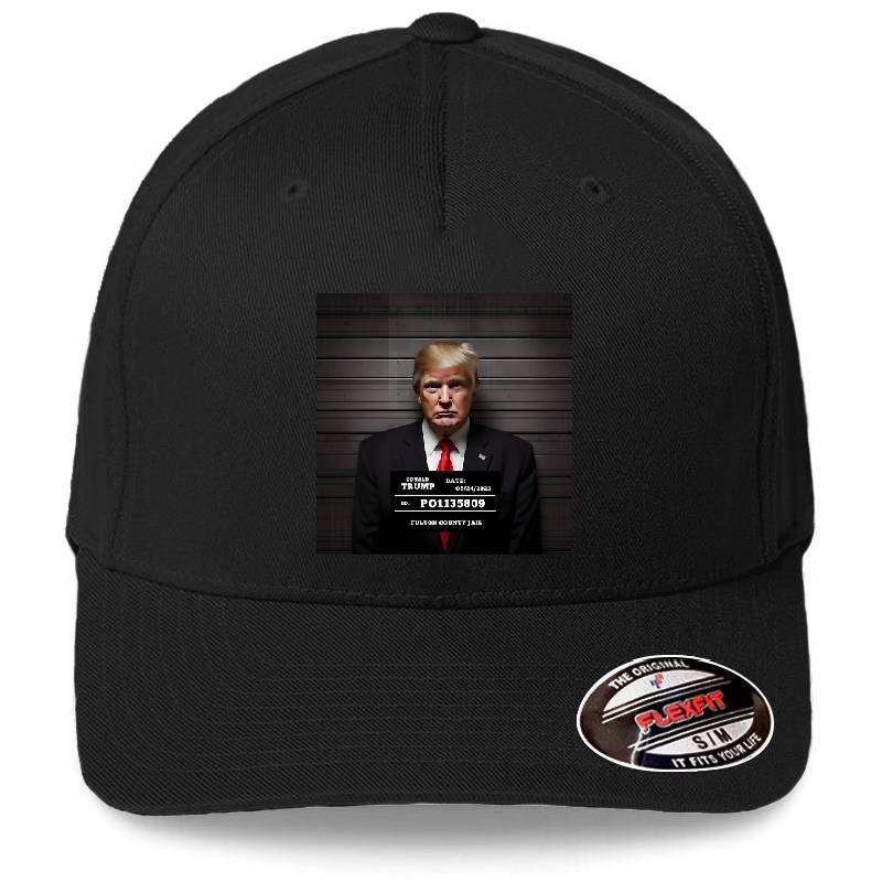 Donald Trump Mugshot PO1135809 Premium Flat Bill Snapback Caps