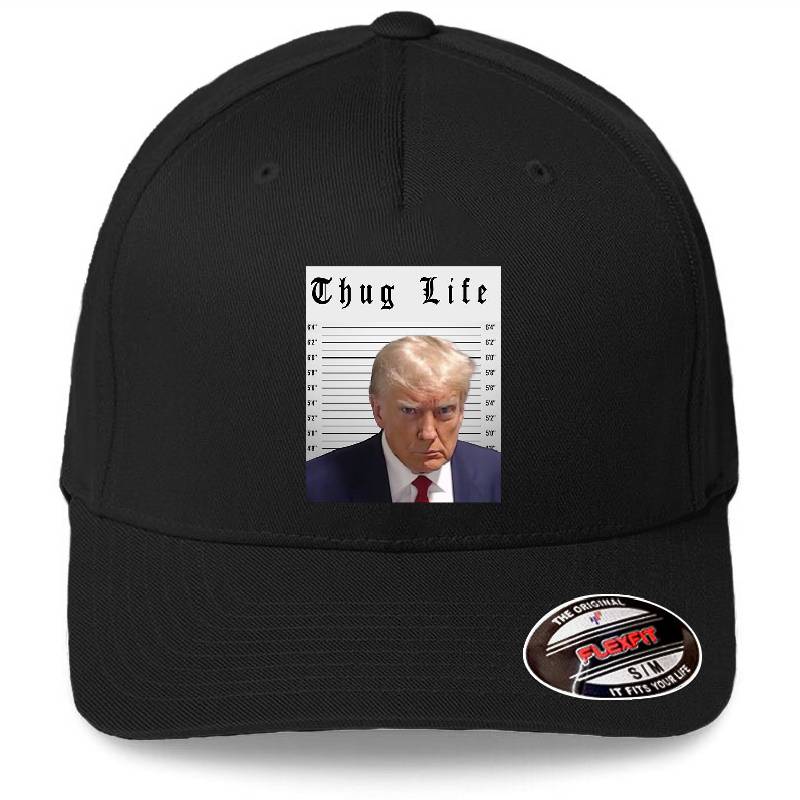 Donald Trump Thug Life Mugshot Premium Flat Bill Snapback Caps