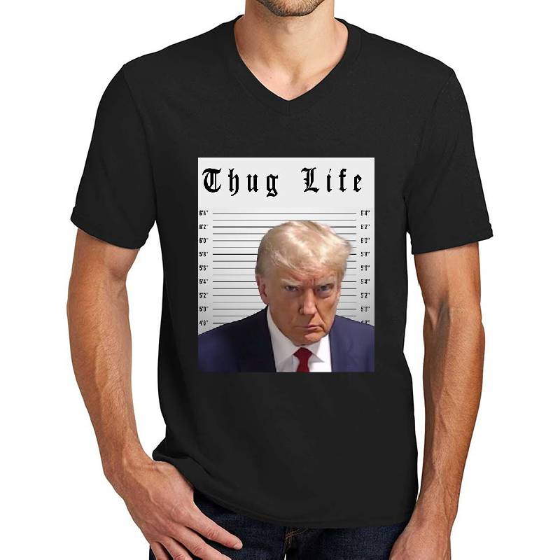 Donald Trump Thug Life Mugshot Premium Flat Bill Snapback Caps