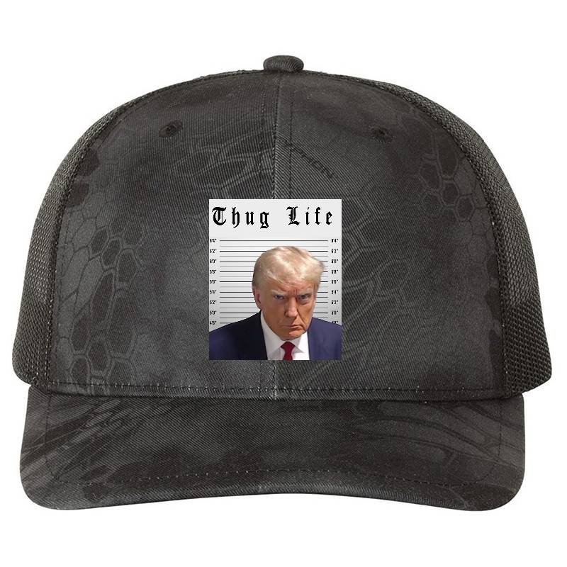 Donald Trump Thug Life Mugshot Premium Flat Bill Snapback Caps