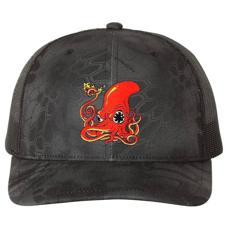 Red Hot Octopus Flexfit Baseball Caps