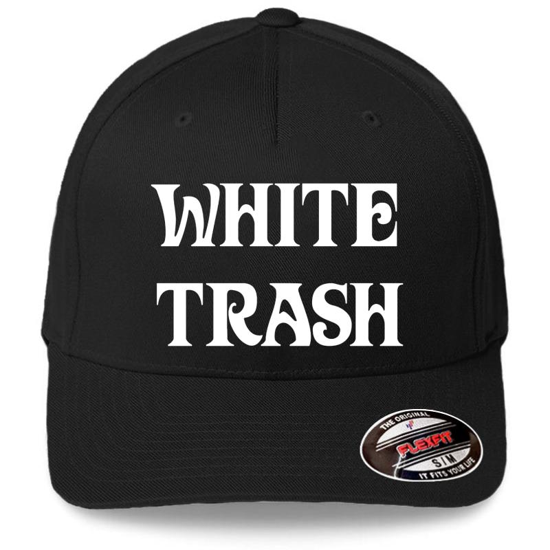 White Trash Trailer Park Funny Gear Flexfit Baseball Cap  Black