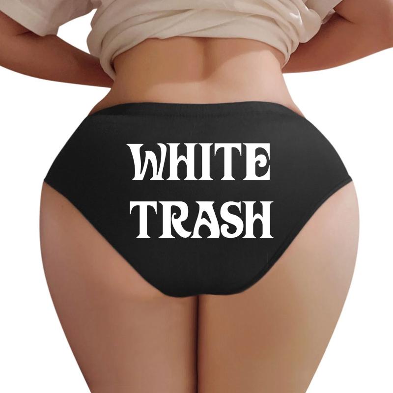 White Trash Trailer Park Funny Gear Women Underwear Panties Women Black