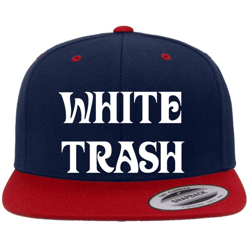 White Trash Trailer Park Funny Gear Premium Flat Bill Snapback Cap  Navy