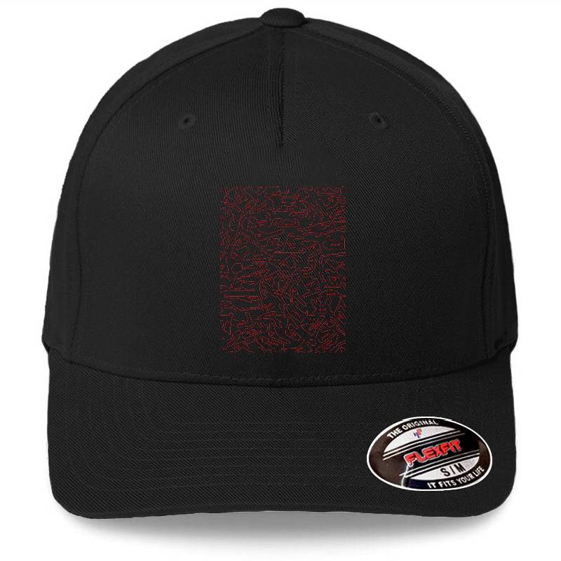 Black And Red 2023-2024 Race Tracks Pattern Richardson Premium Trucker Snapback Caps
