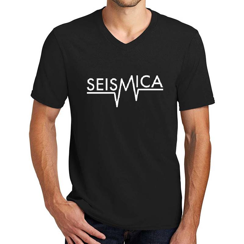 Seismica White Word Logo Premium Flat Bill Snapback Caps
