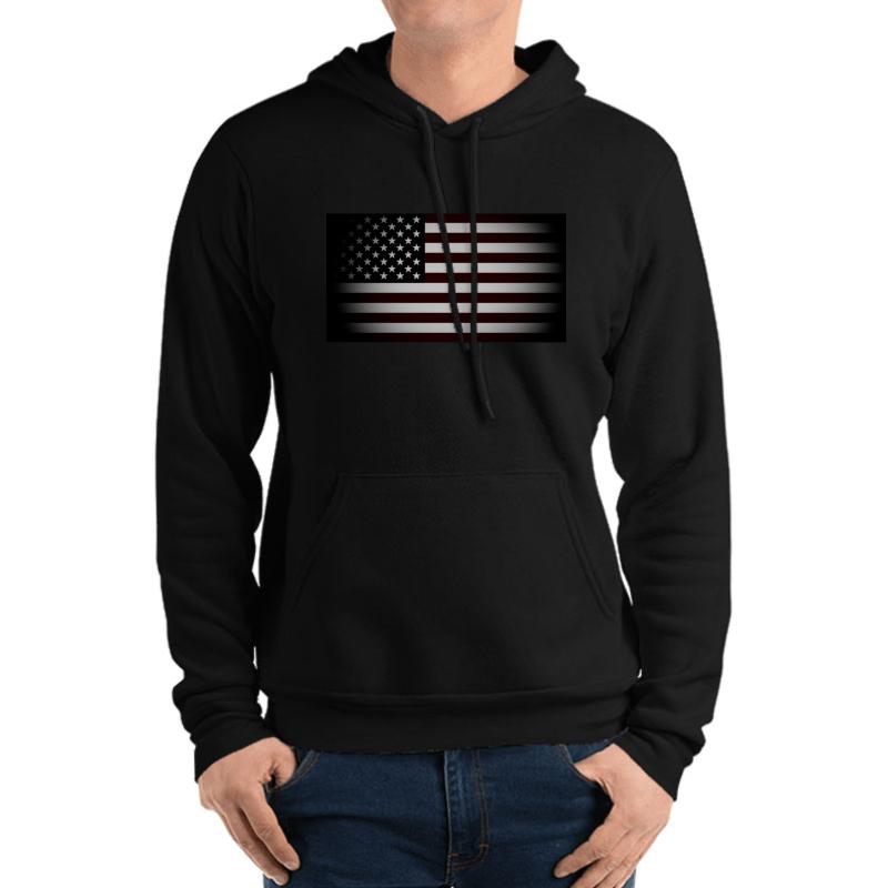 Usa Blackout Flag Unisex Hooded Sweatshirt Men Black