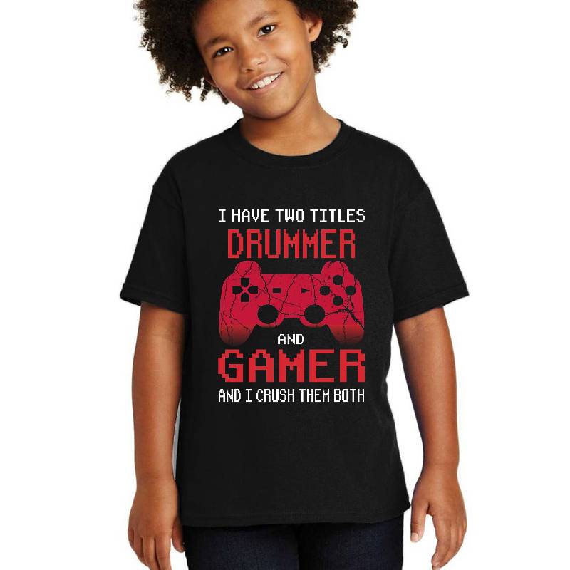 Drummer Gamer Gift, I Have Two Titles Drummer And Gamer, Drummer Unisex T-shirts
