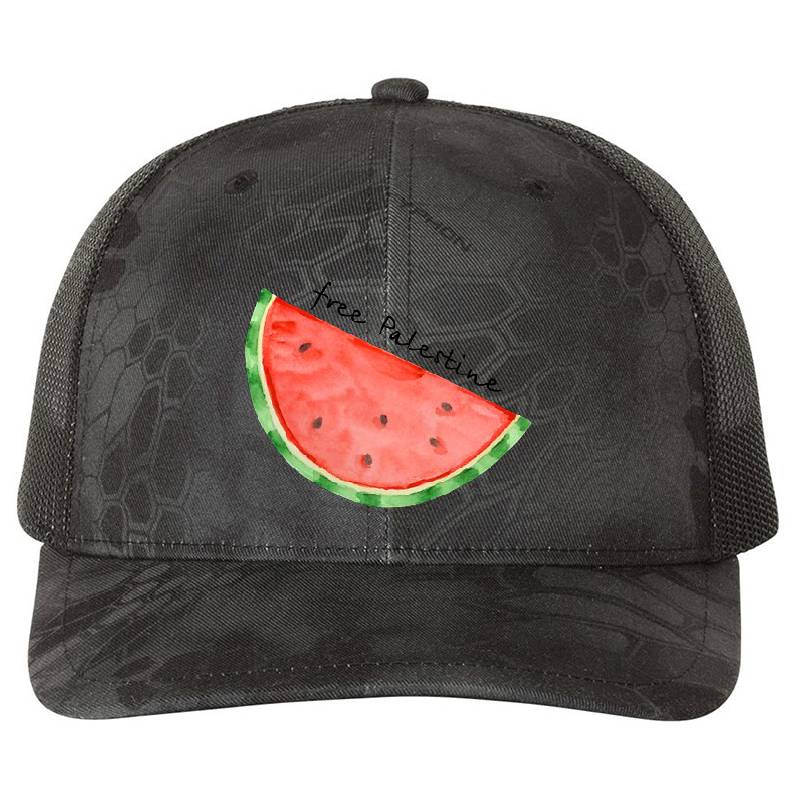 Watermelon Free Palestine Premium Flat Bill Snapback Caps
