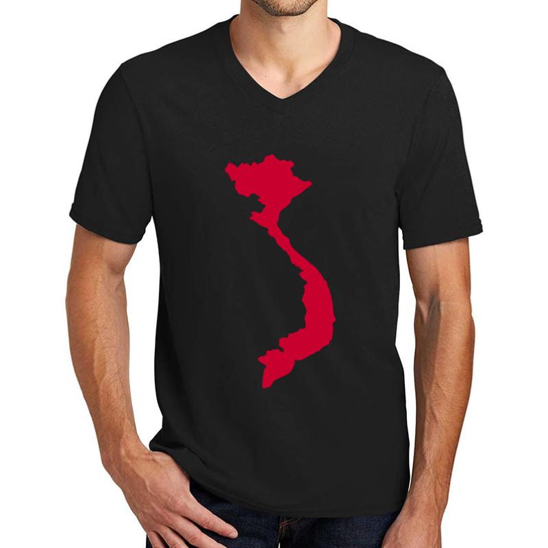 Vietnam Map Unisex V-Neck T-Shirt Men Black