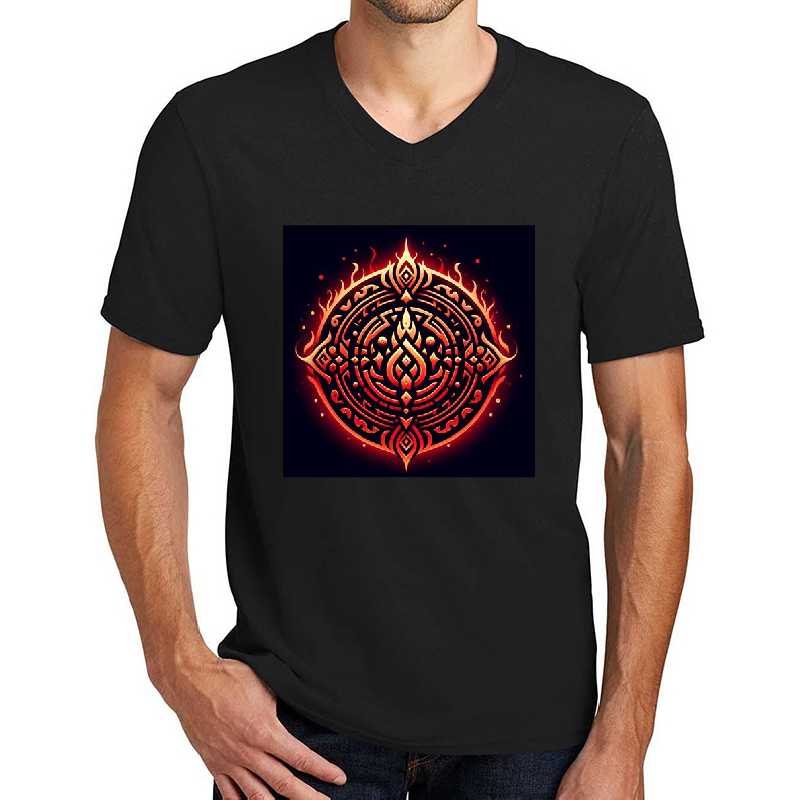 Fantasy Viking Fire Elemental Emblem (silvergoldvisionary) Unisex T-shirts