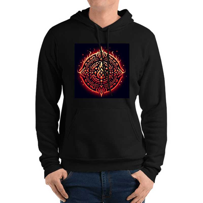 Fantasy Viking Fire Elemental Emblem (silvergoldvisionary) Unisex T-shirts