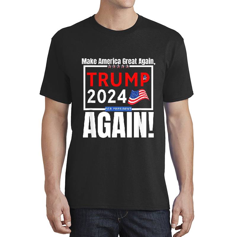 Donald Trump 2024 For President Conservative Republican T-Shirt, MAGA Trump 2024 Shirts, Pro Trump Shirts  Unisex Polo Jersey Sport Shirts