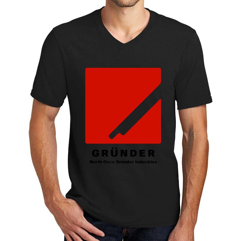 Ace Combat Grunder Industries Unisex V-Neck T-Shirt Men Black