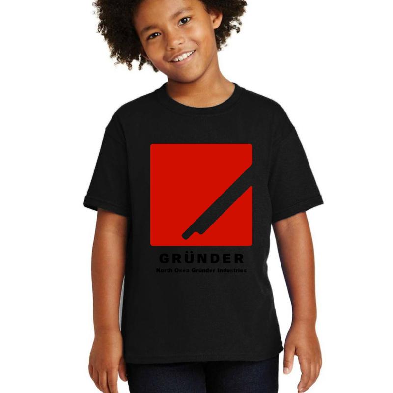 Ace Combat Grunder Industries Youth T-Shirt Boy Black