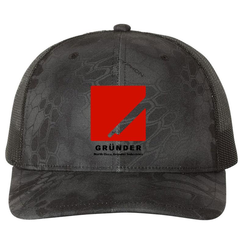 Ace Combat Grunder Industries Richardson Premium Trucker Snapback Cap  Kryptek Typhon Black