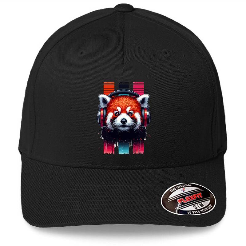 Cute Retro Music Red Panda In Headphones Richardson Premium Trucker Snapback Caps