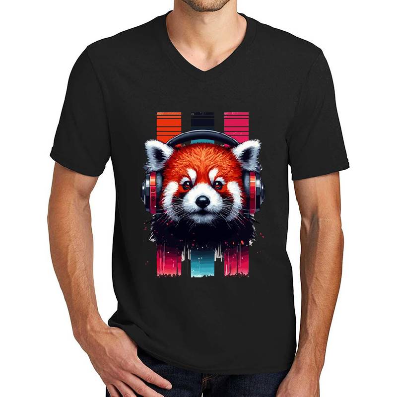 Cute Retro Music Red Panda In Headphones Richardson Premium Trucker Snapback Caps