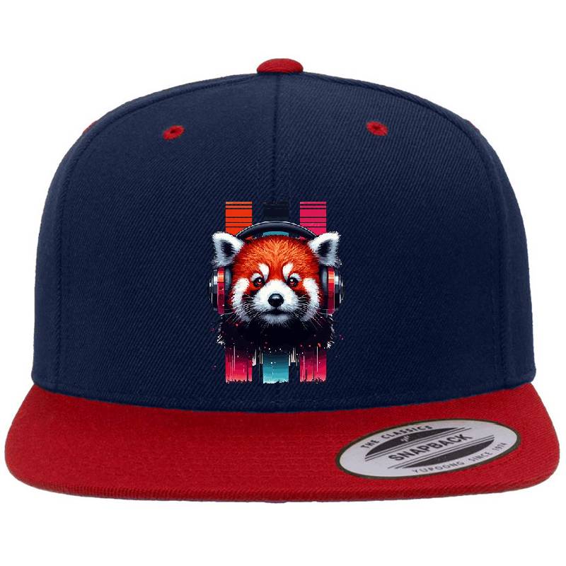 Cute Retro Music Red Panda In Headphones Richardson Premium Trucker Snapback Caps