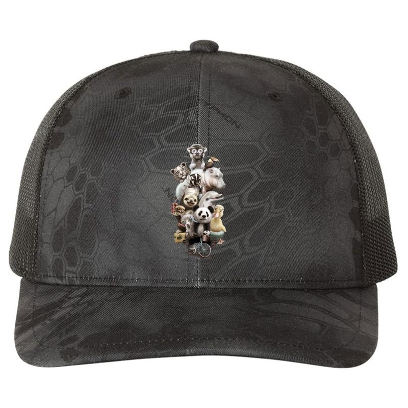 Zoo Escape Richardson Premium Trucker Snapback Cap  Kryptek Typhon Black