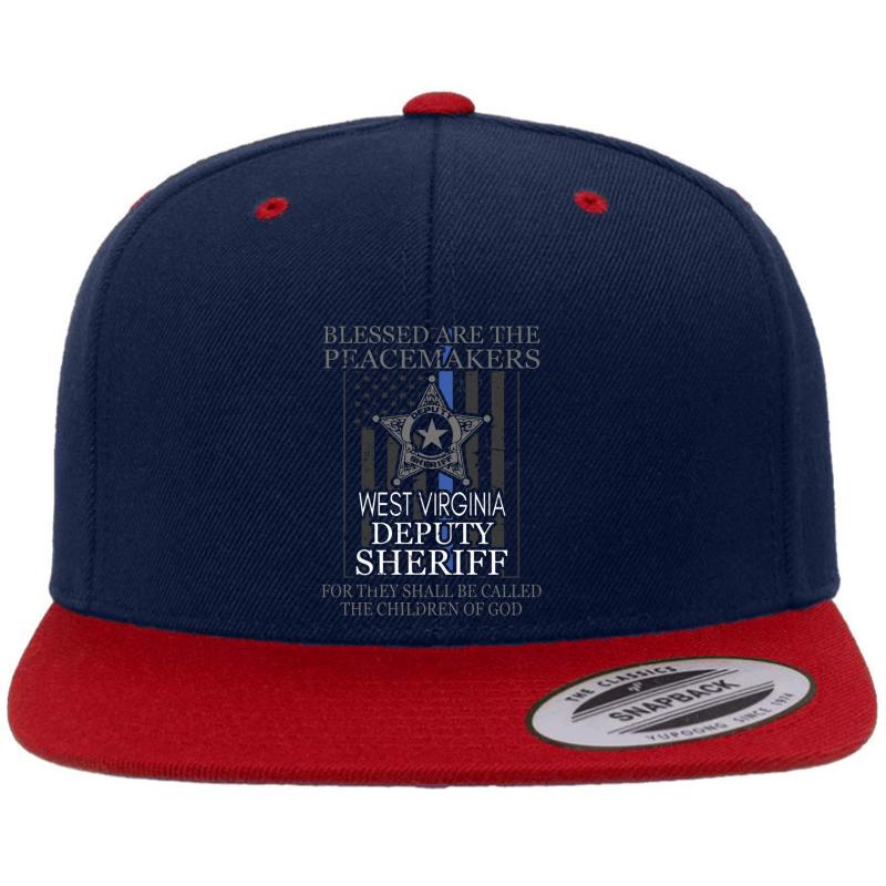 West Virginia Sheriff Deputy Prayer Sheriff Deputy Gifts Premium Flat Bill Snapback Cap  Navy