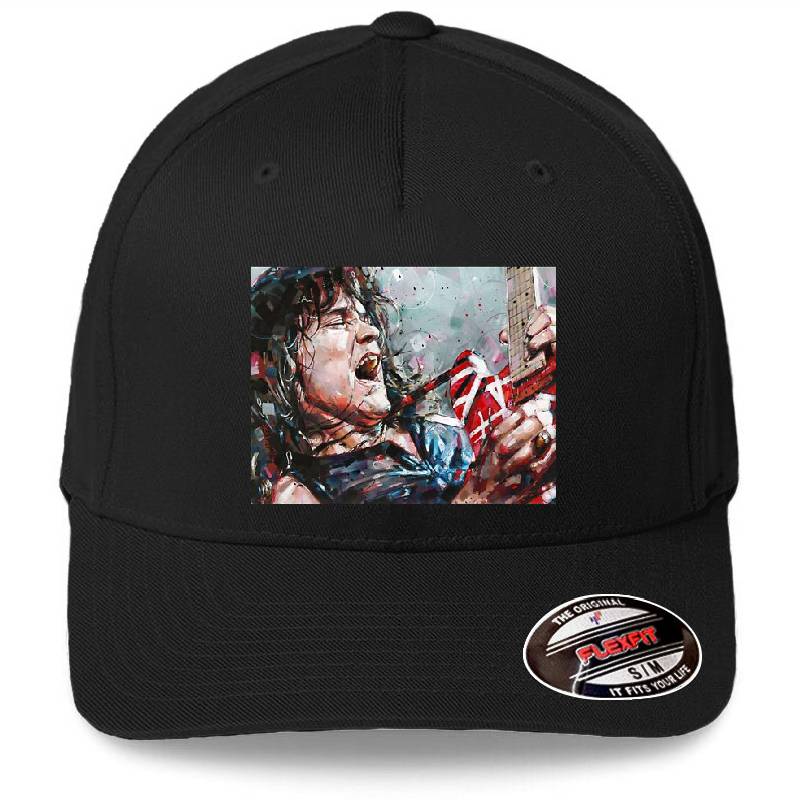 Eddie van Halen painting Premium Flat Bill Snapback Caps