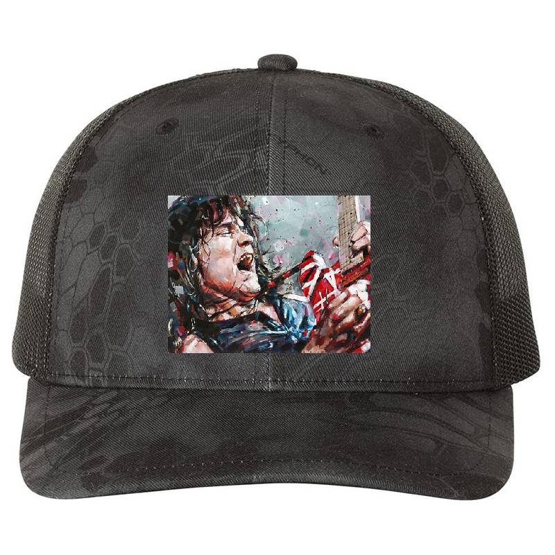 Eddie van Halen painting Premium Flat Bill Snapback Caps
