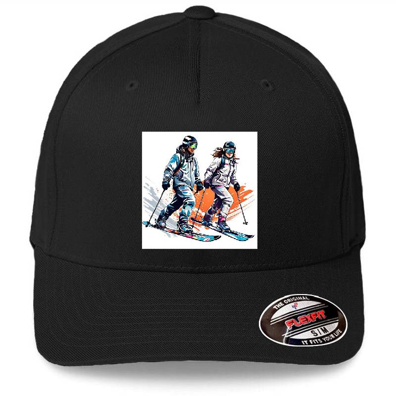 bright emblem of skiers Richardson Premium Trucker Snapback Caps